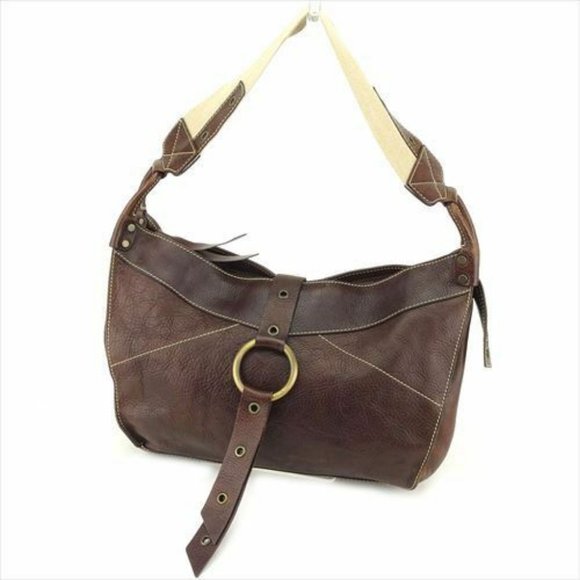 Authentic Dolce&Gabbana Shoulder bag Brown Canvas Leather Woman  Used - Picture 1 of 9